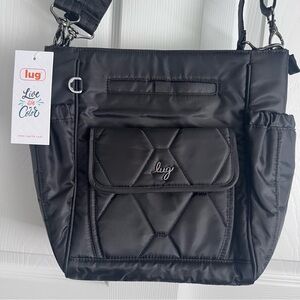 LUG TOSS Black Quilted Shoulder Crossbody Bag NWT